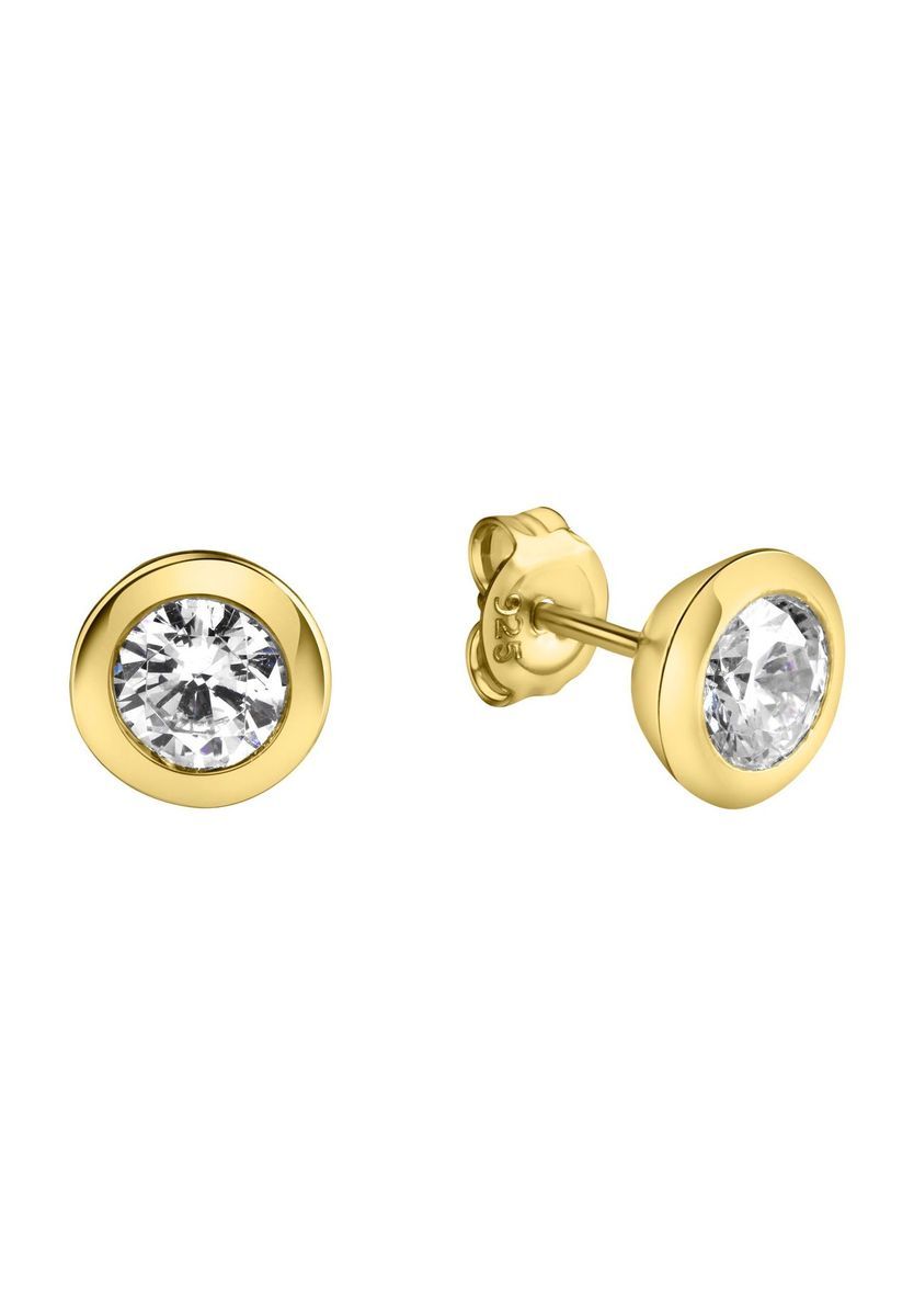 Elegante runde Bezel-Ohrstecker