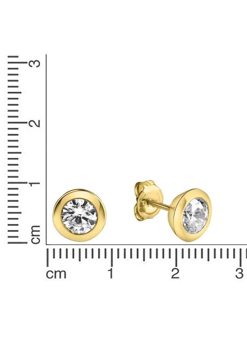 Elegante runde Bezel-Ohrstecker