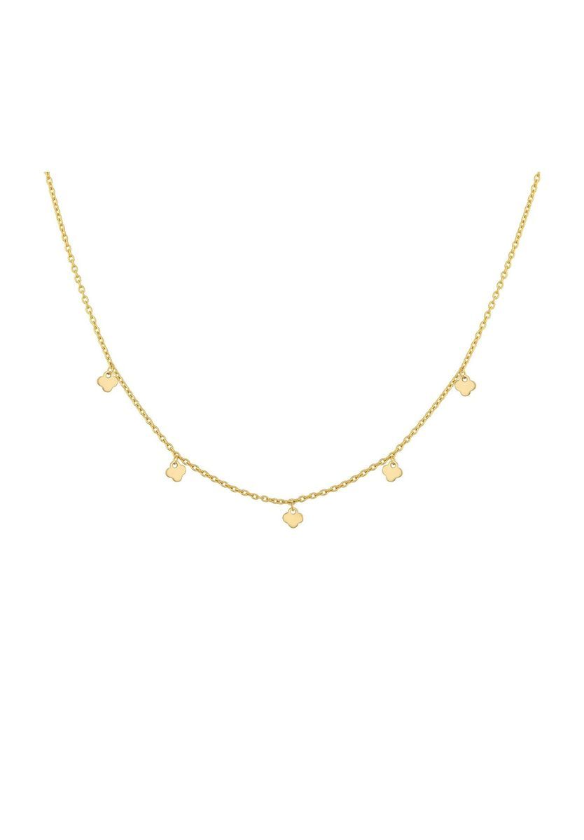 Zierliche Goldkette mit Kleeblatt-Anhängern