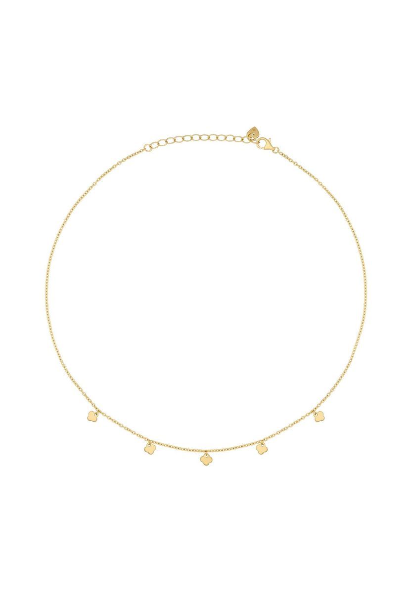 Zierliche Goldkette mit Kleeblatt-Anhängern