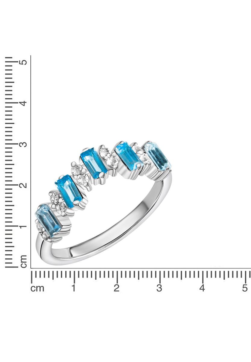 Ring mit Blautopas im Baguetteschliff