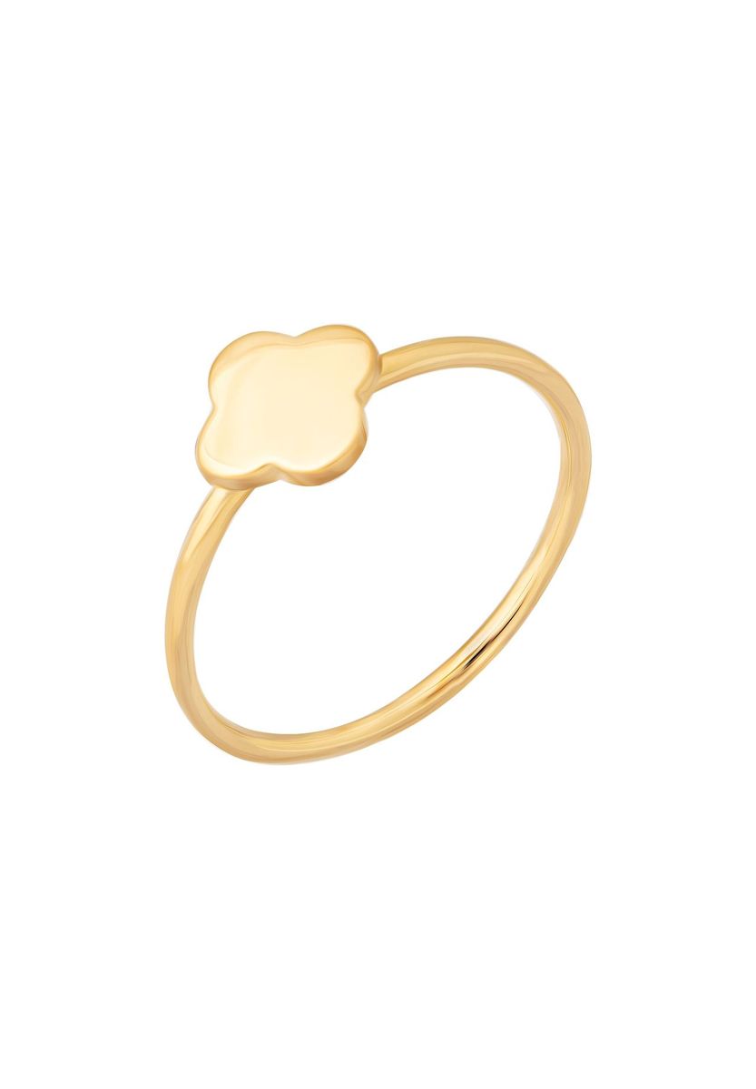 Minimalistischer polierter Kleeblatt Ring