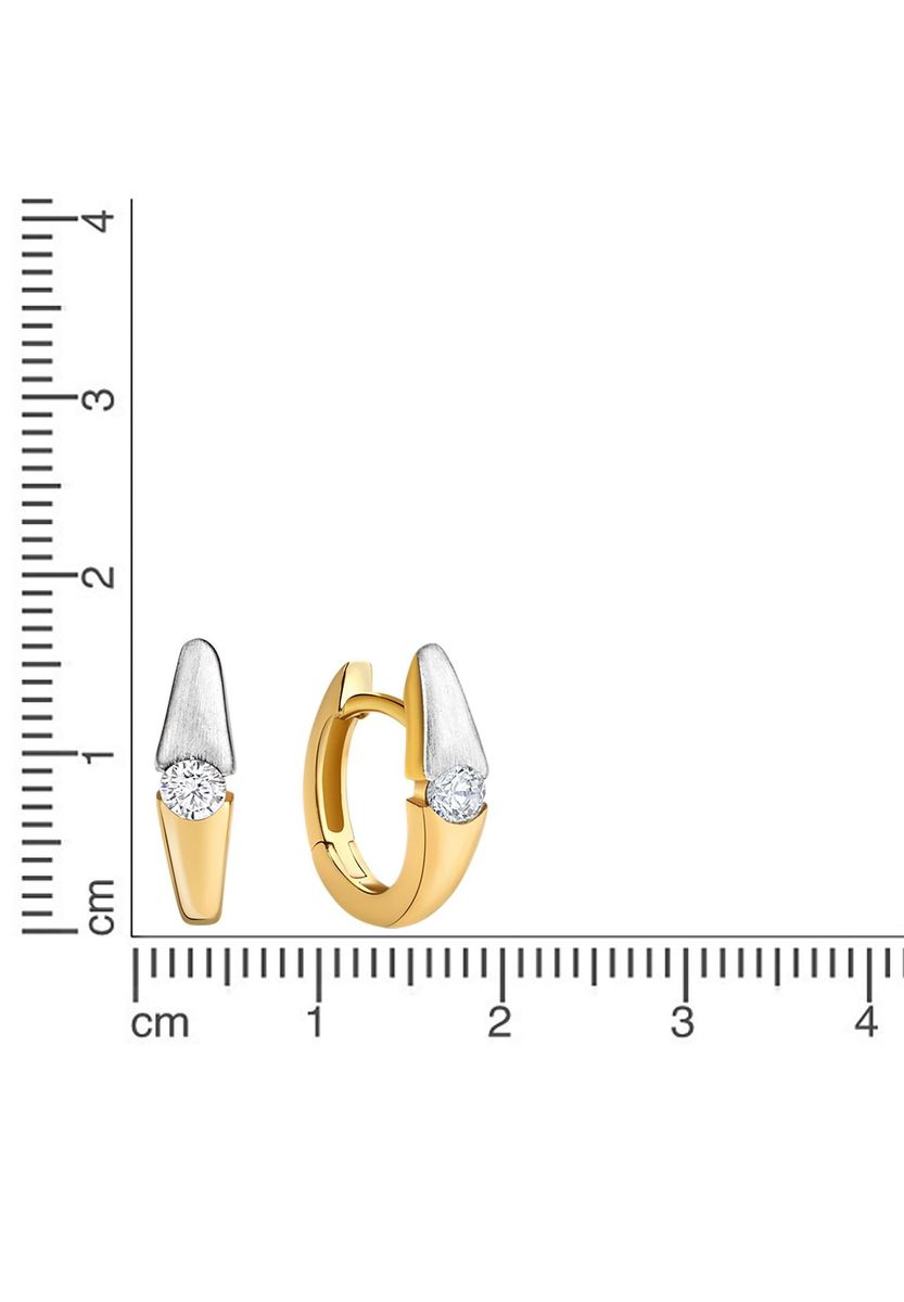 Zweifarbige Goldcreolen mit Zirkonia