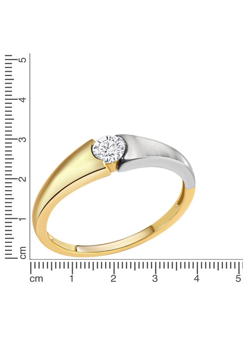 Zweifarbiger asymmetrischer Zirkonia-Ring