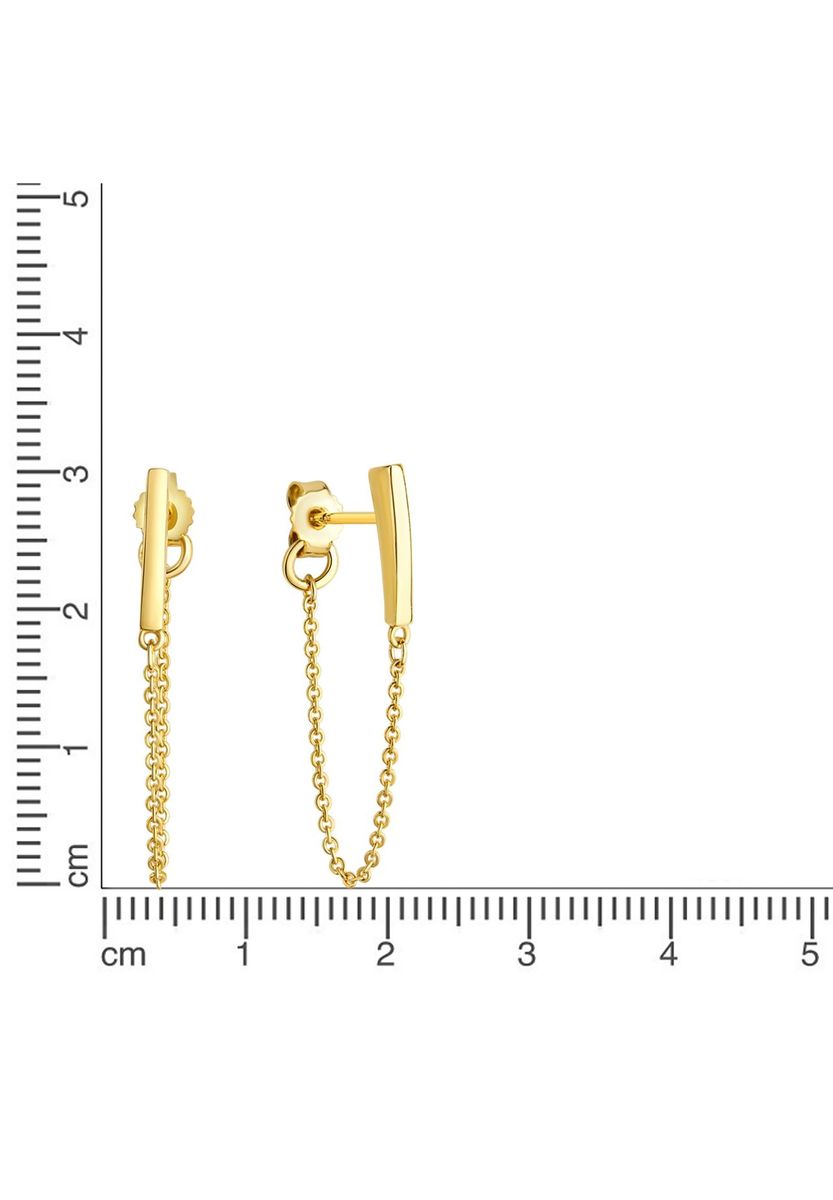 Minimalistische Stab-Ohrstecker mit Kette