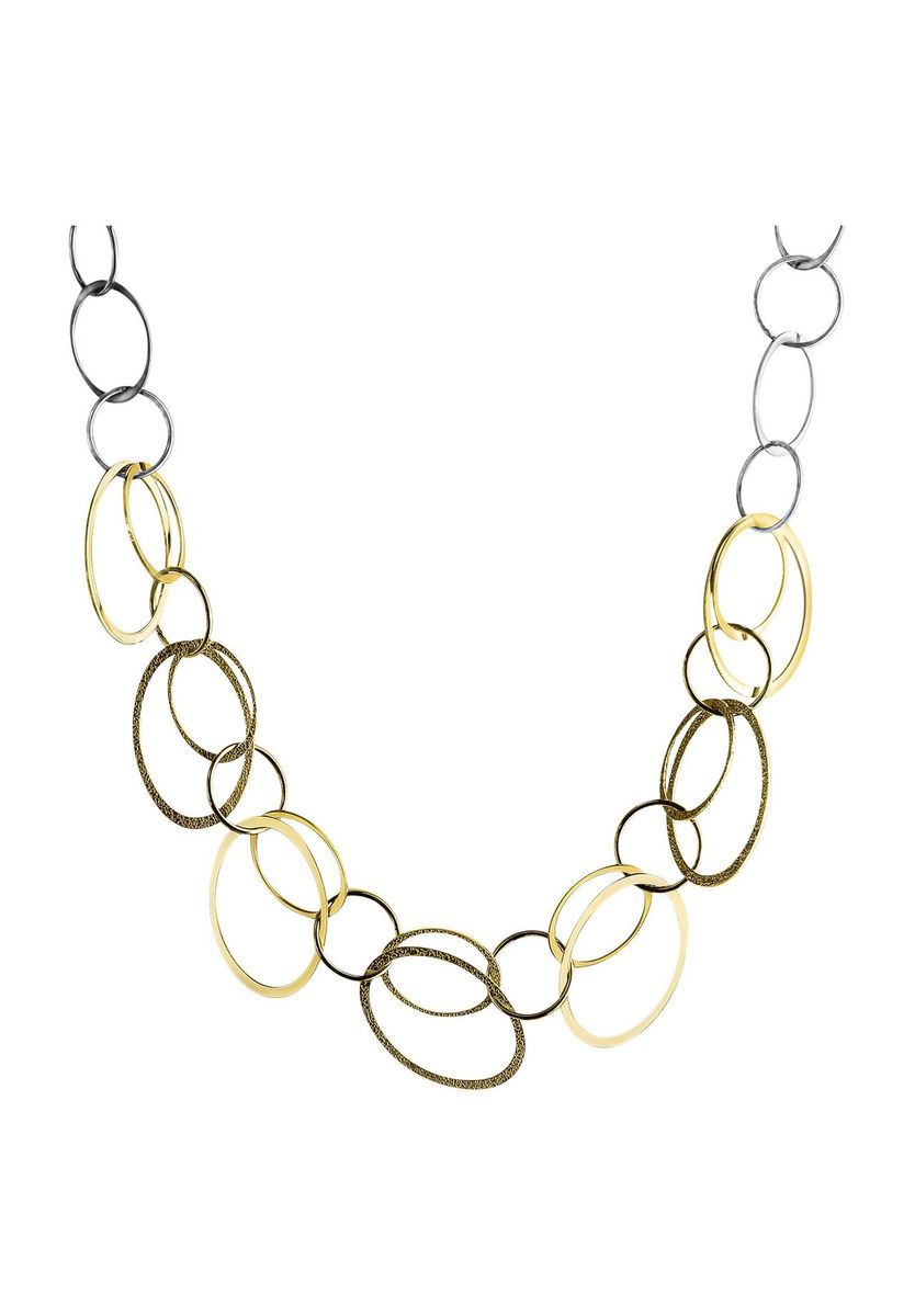 Zweifarbiges Collier mit strukturierten Gliedern