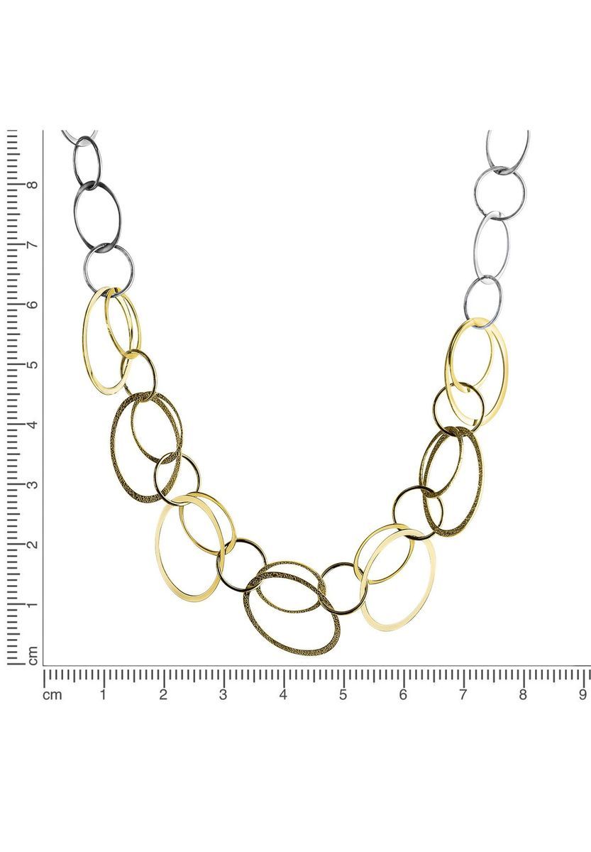 Zweifarbiges Collier mit strukturierten Gliedern
