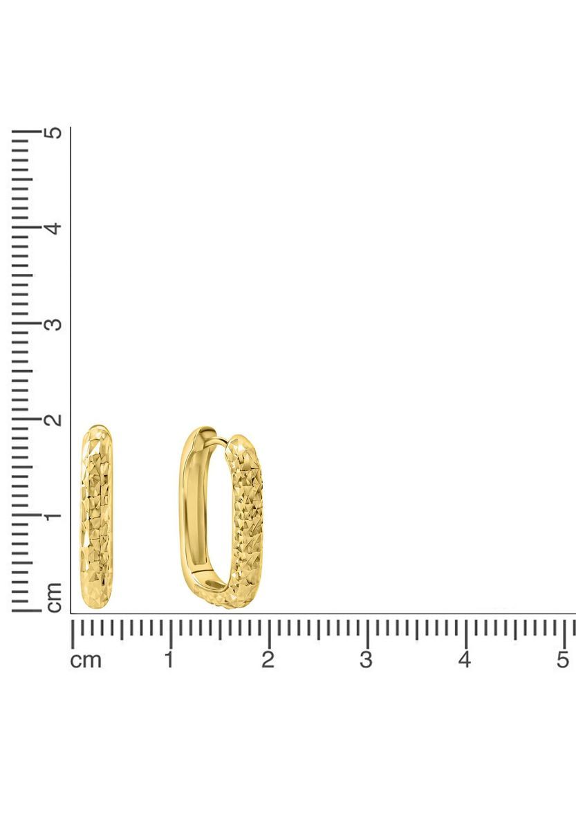 Rechteckige diamantierte goldene Creolen