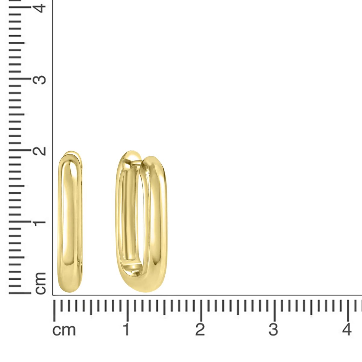 Rechteckige diamantierte goldene Creolen