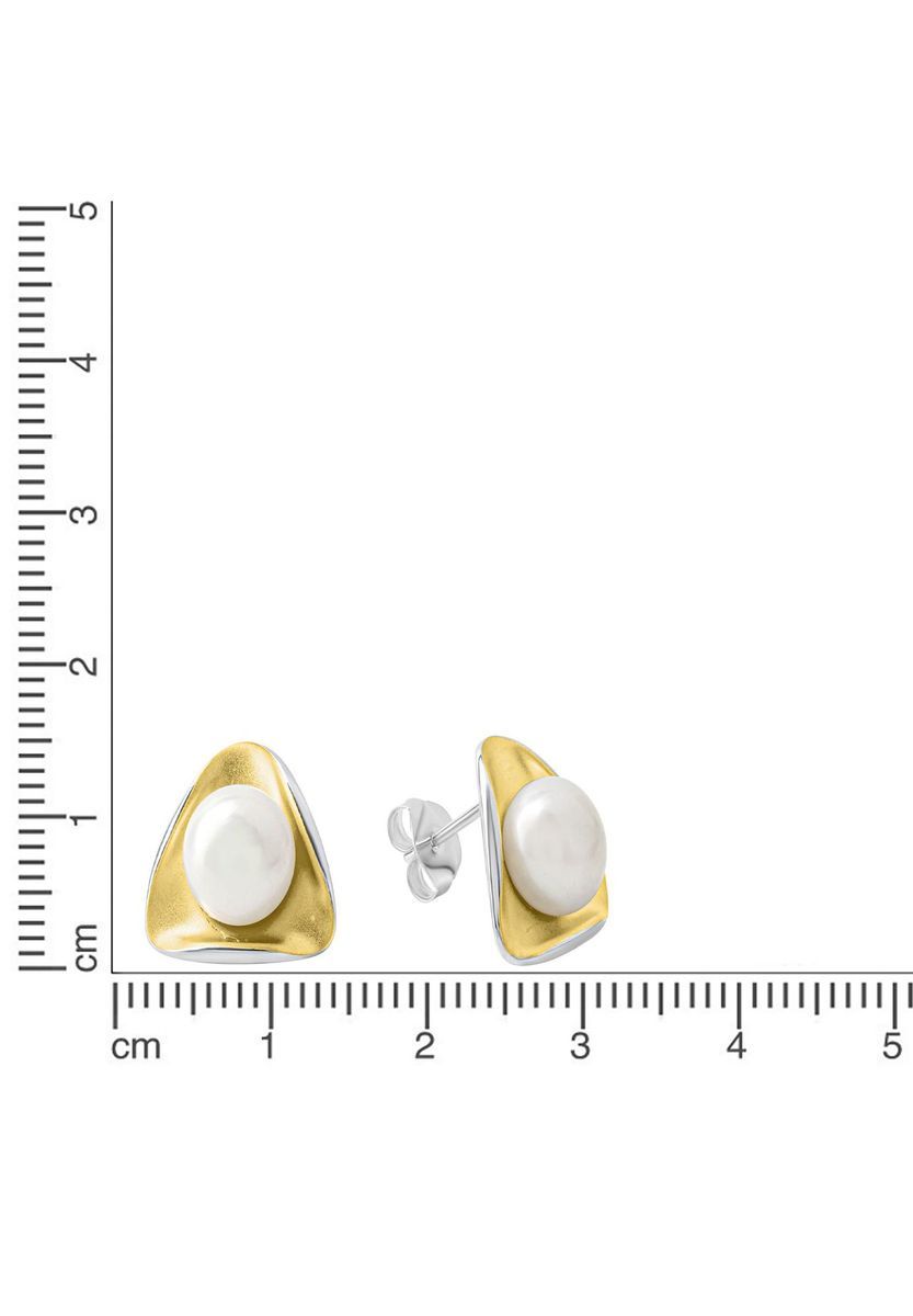 Zeitgenössische Bicolor-Perlenohrstecker