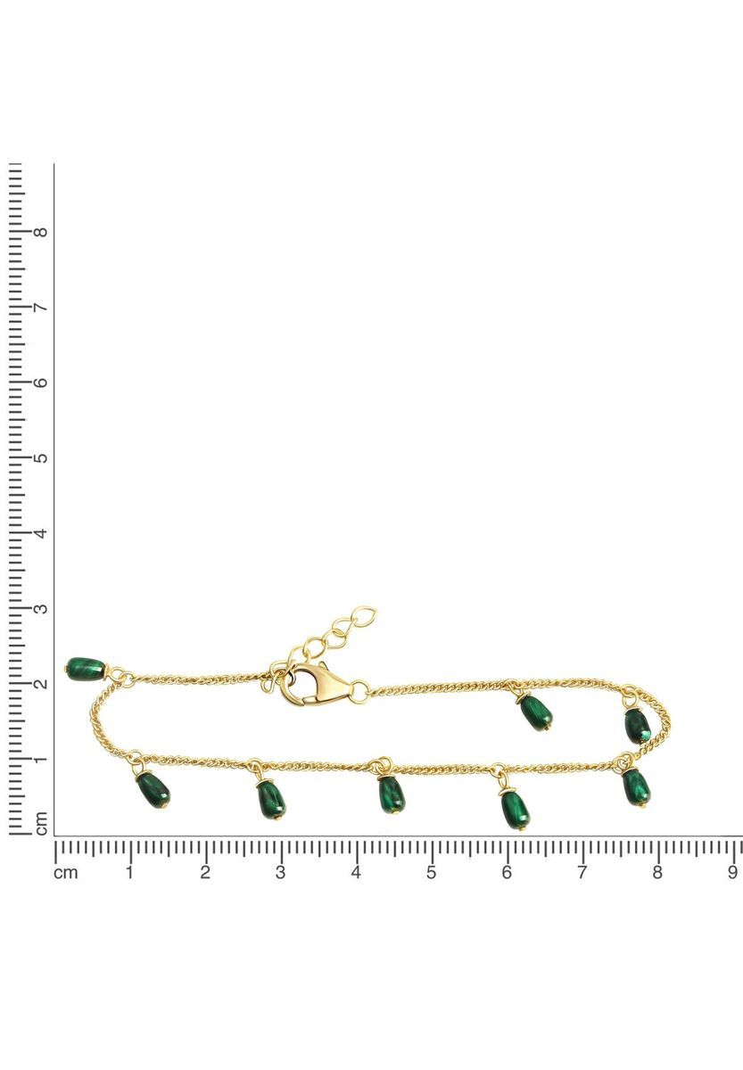 Filigranes Vergoldetes Armband mit Malachit-Anhängern