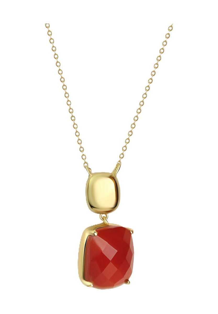 Elegante Kette mit rotem Chalcedon-Anhänger