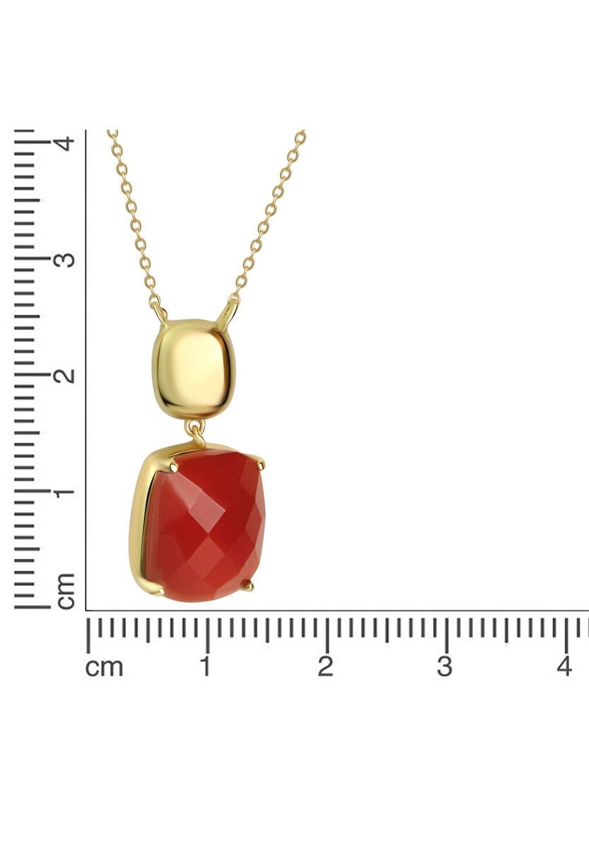 Elegante Kette mit rotem Chalcedon-Anhänger