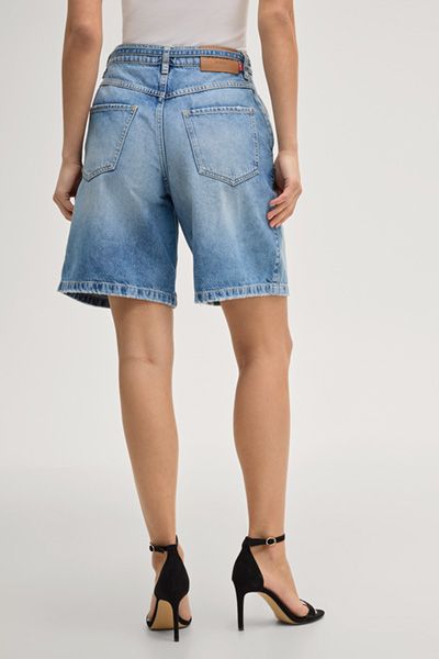Bermuda-Jeans mit Bundfalten