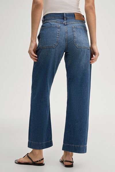 Weit geschnittene 7/8-Jeans mit Taschen