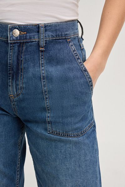 Weit geschnittene 7/8-Jeans mit Taschen