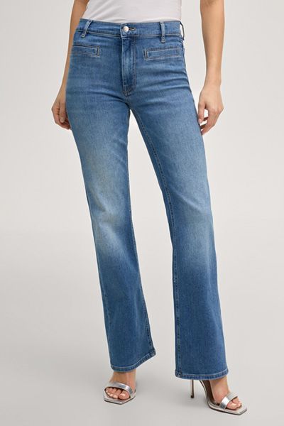 Bootcut-Jeans mit hoher Taille