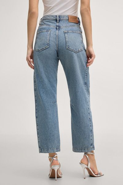 Wide-Leg-Jeans mit Knienähten