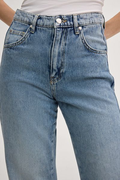 Wide-Leg-Jeans mit Knienähten
