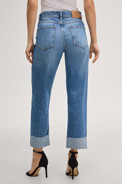 Straight-Leg-Jeans mit offenem Saum