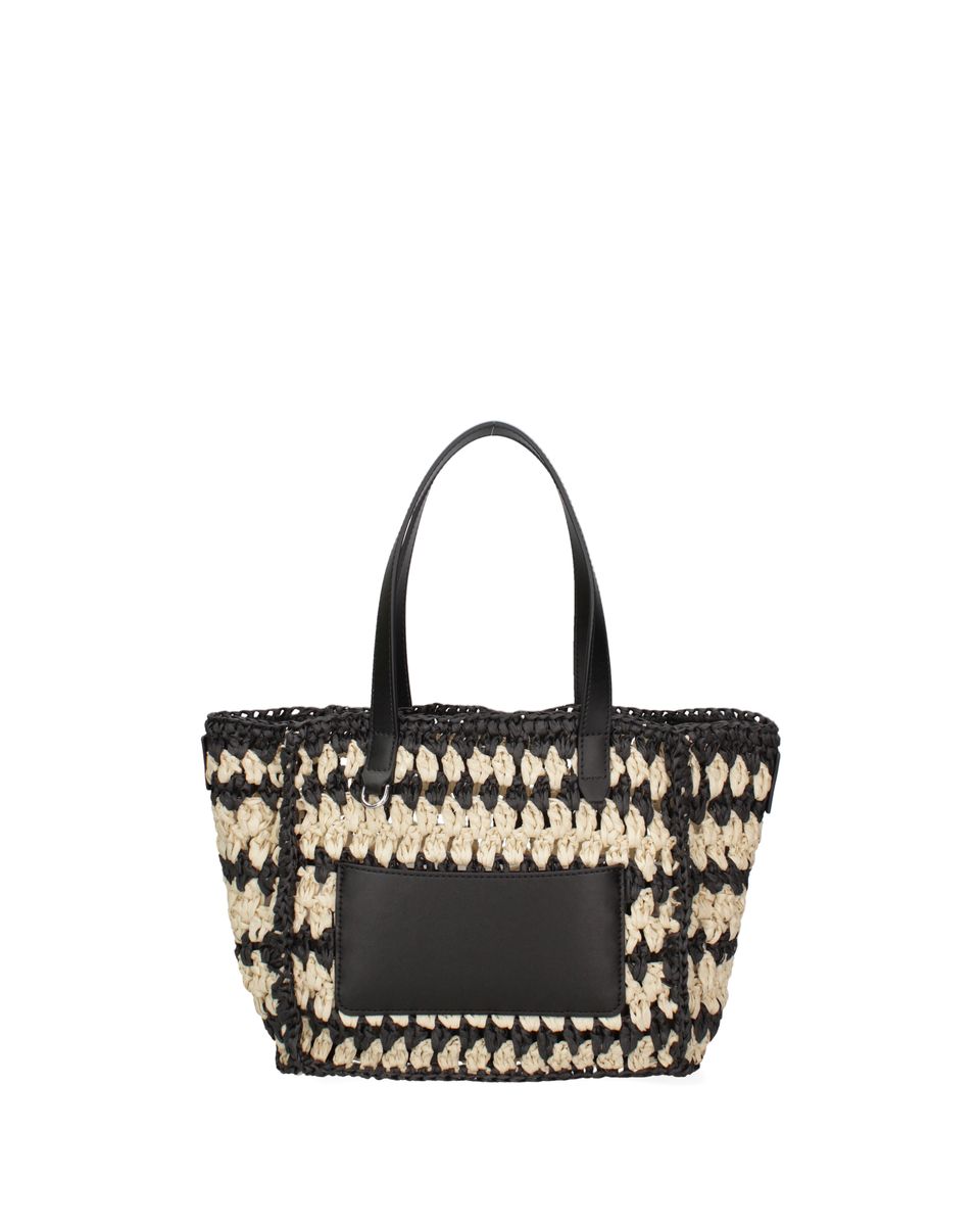 Geflochtene Stroh-Tote mit Ledertasche