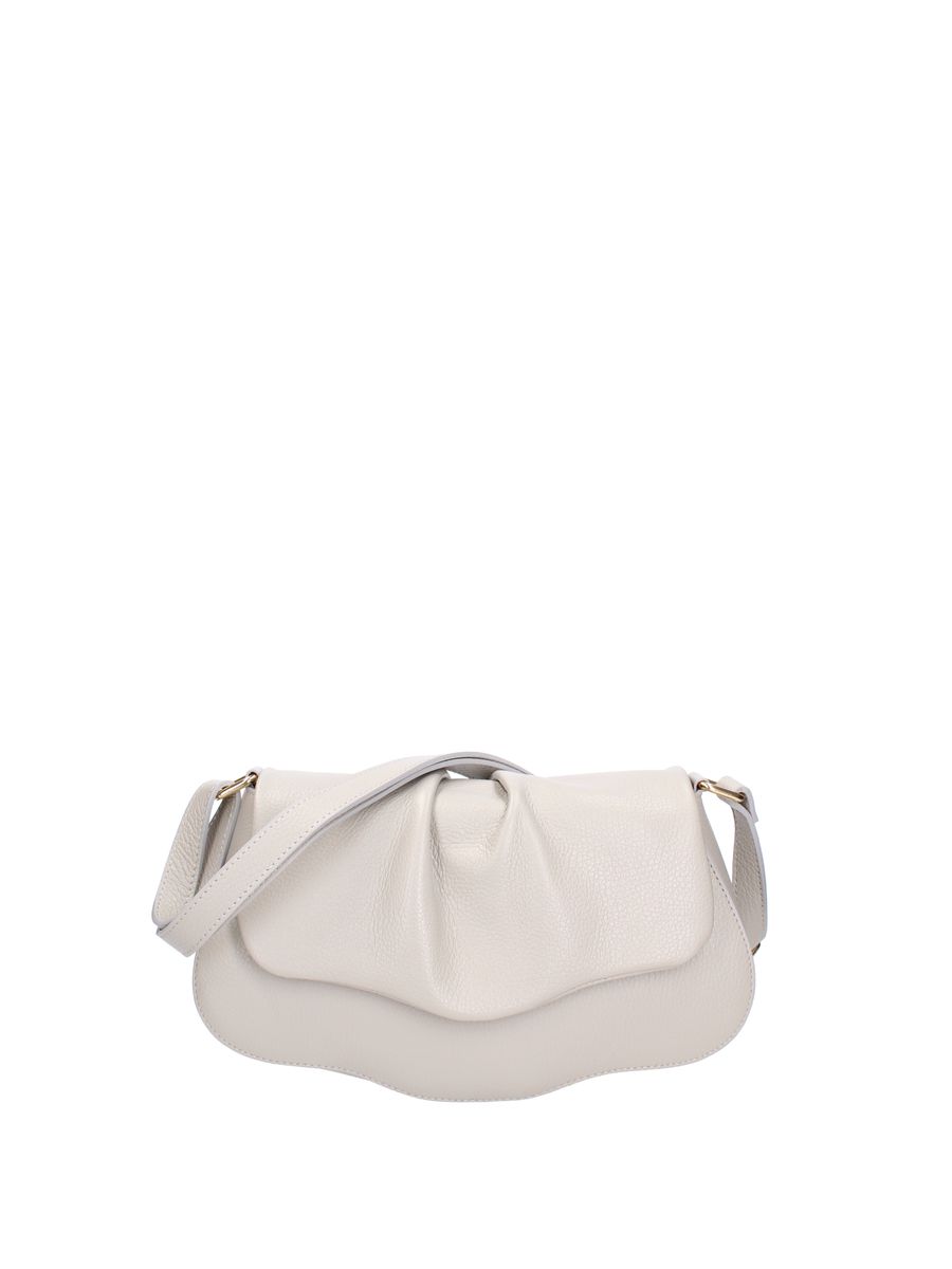 Geraffte Schultertasche aus Leder