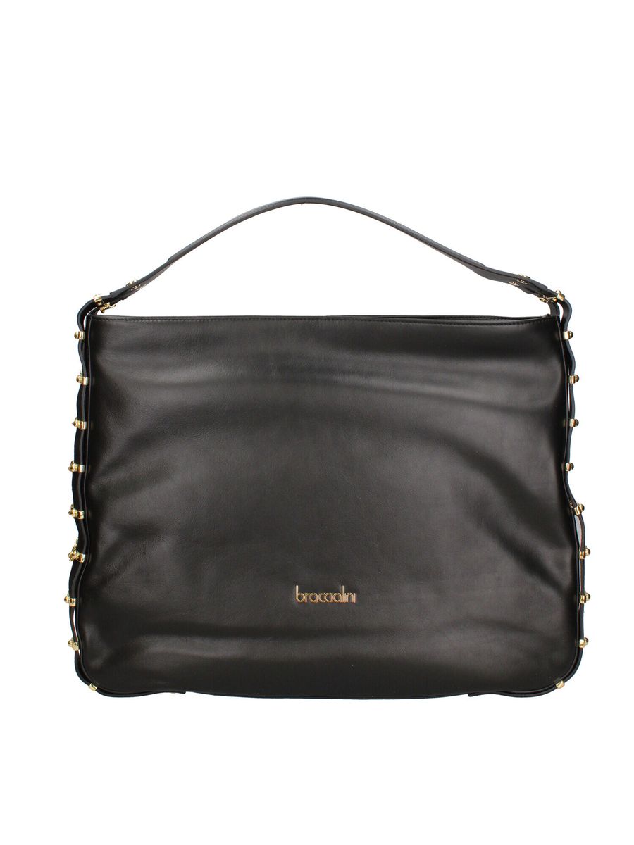 Hobo-Schultertasche mit Nietendetails