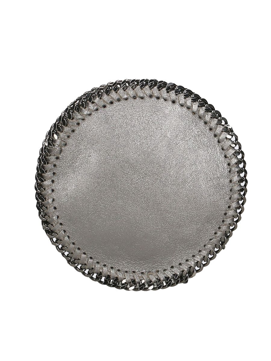Runde Umhängetasche mit Kettenbesatz