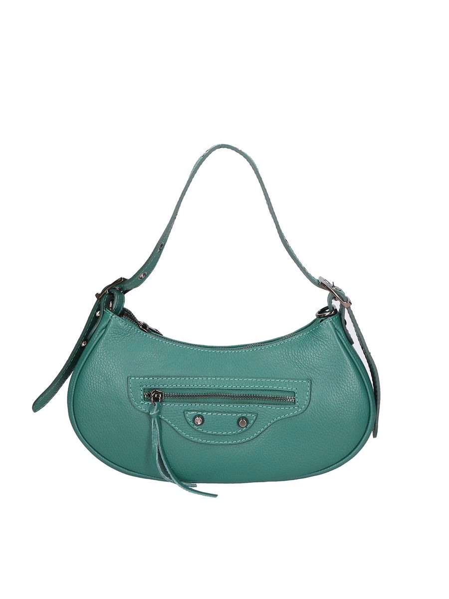Halbmond-Schultertasche aus Leder