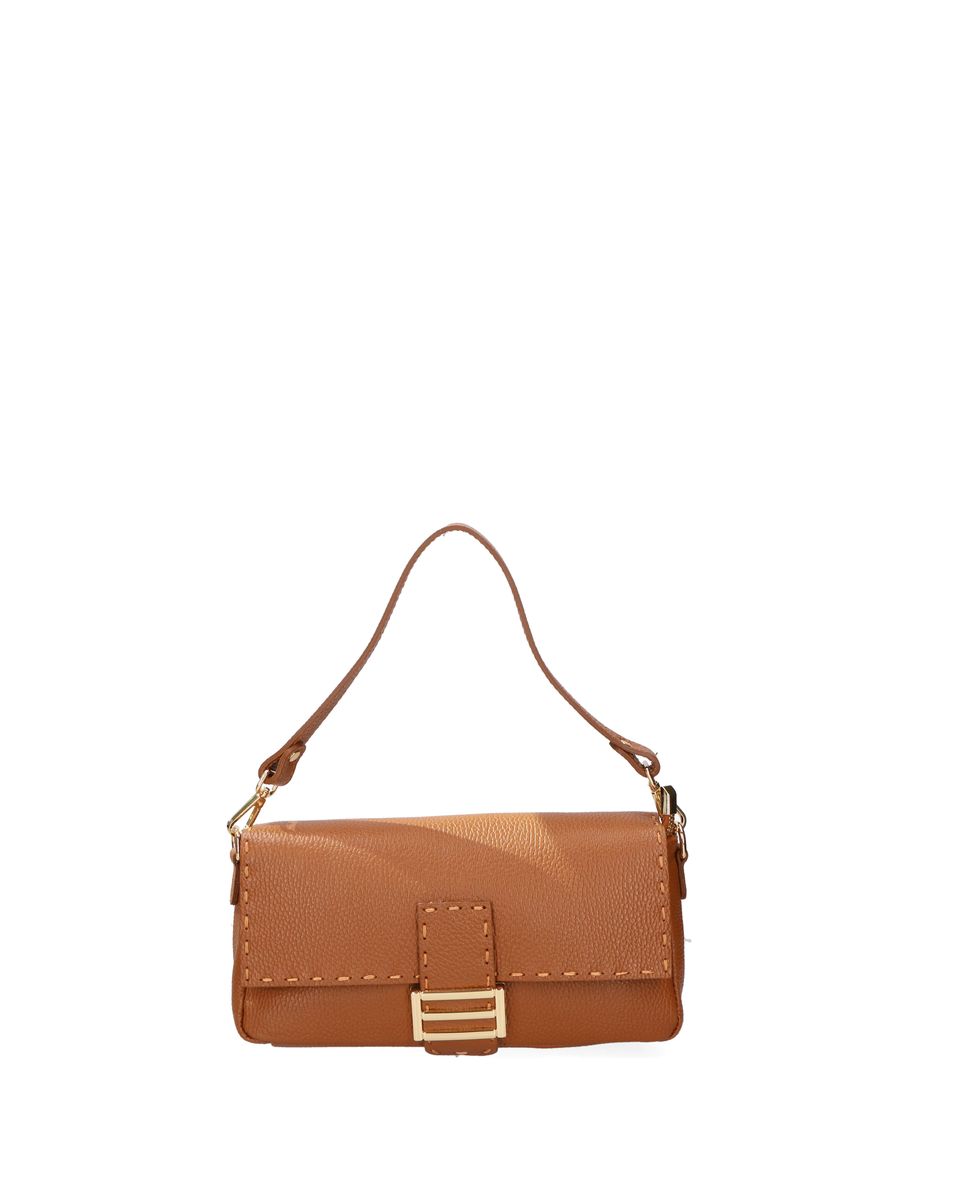 Elegante halbmondförmige Leder-Schultertasche