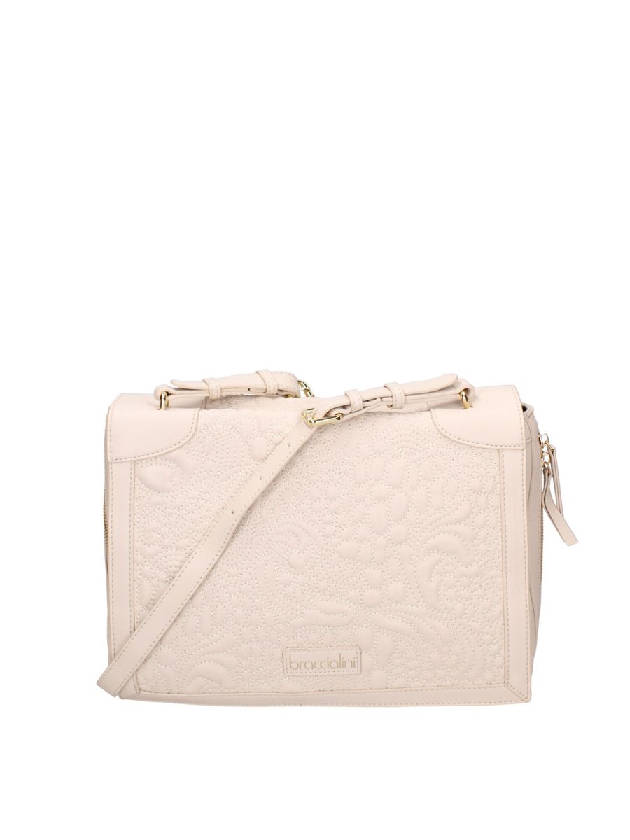 Boxy Schultertasche mit Blumenprägung