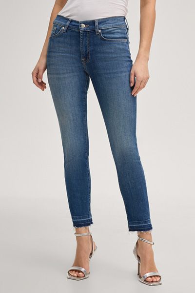 Schmal geschnittene Cropped-Jeans