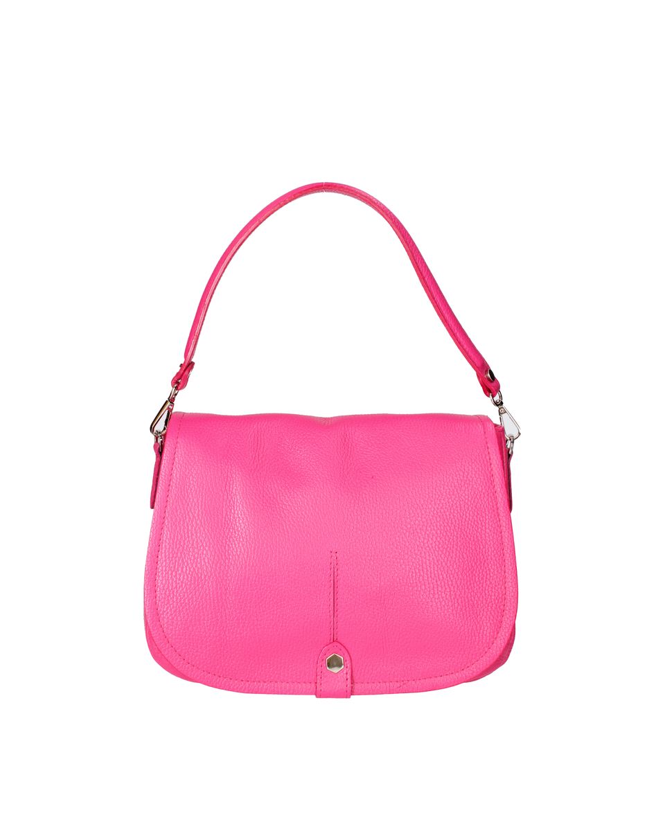 Schultertasche aus genarbtem Leder