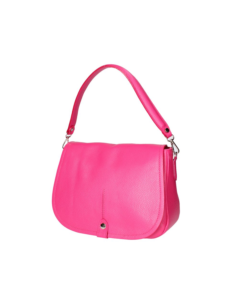 Schultertasche aus genarbtem Leder