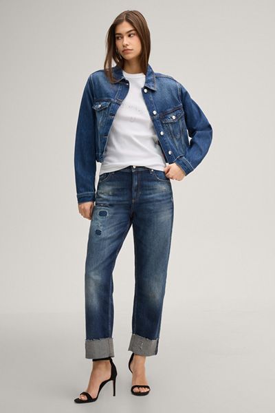 Klassische Jeansjacke in Kurzform