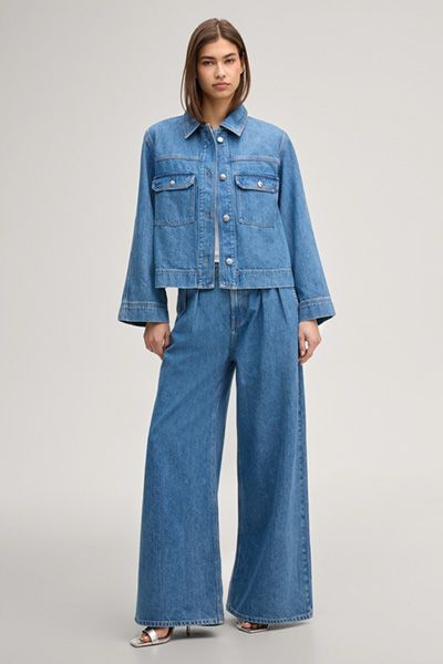 Jeansjacke im verkürzten Blouson-Stil