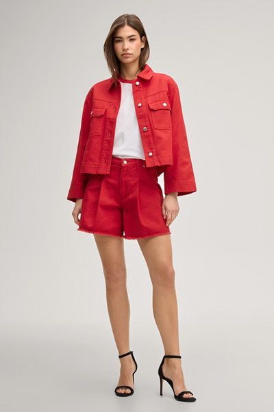 Boxy Jeansjacke aus Baumwolle