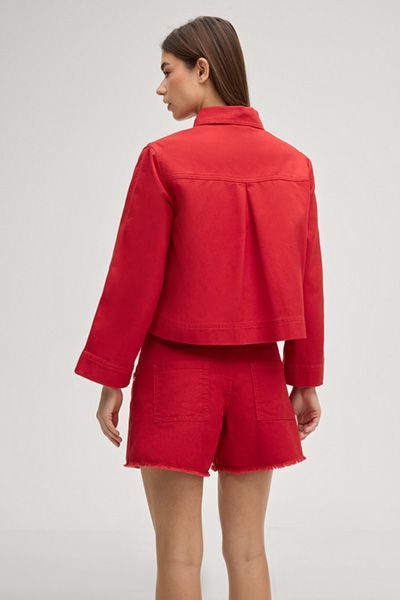 Boxy Jeansjacke aus Baumwolle