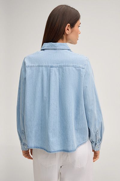 Lässige Jeansbluse aus Baumwolle