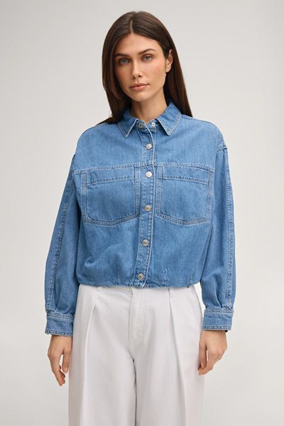 Leichte Jeans-Blousonjacke im Kurzstil