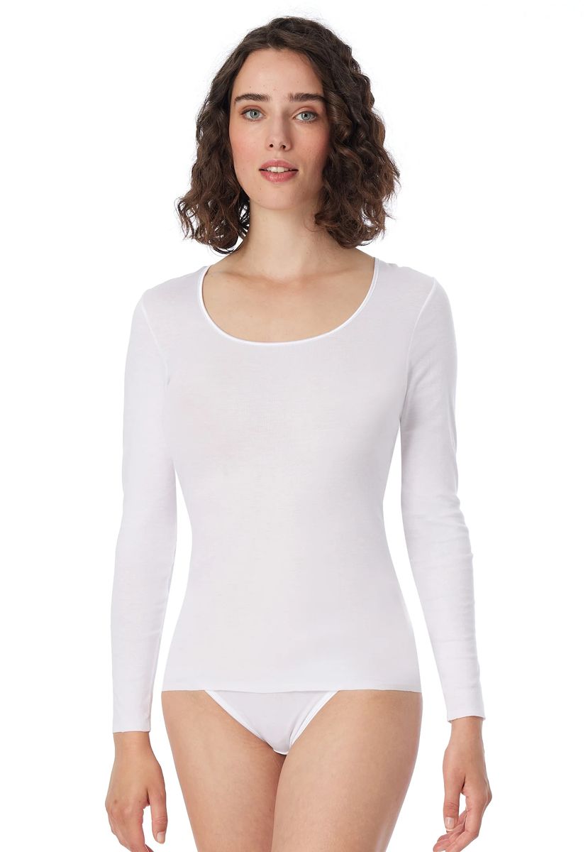 Weiches Baumwoll-Langarmshirt mit Rundhalsausschnitt