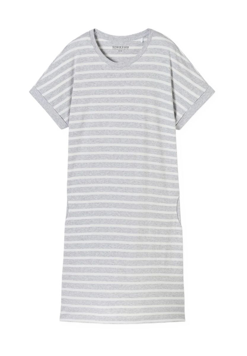Gestreiftes Sleepshirt aus Baumwoll-Jersey