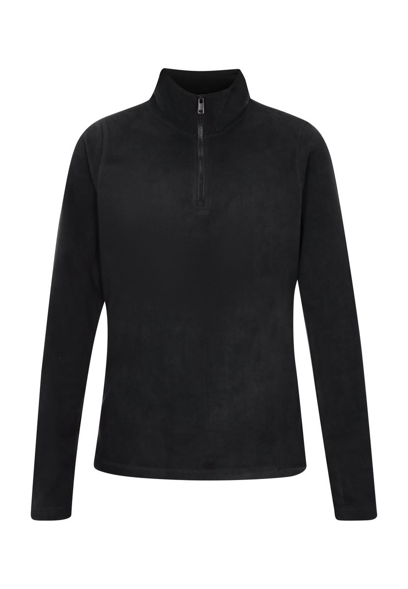 Fleecepullover mit halbem Reißverschluss und Stehkragen