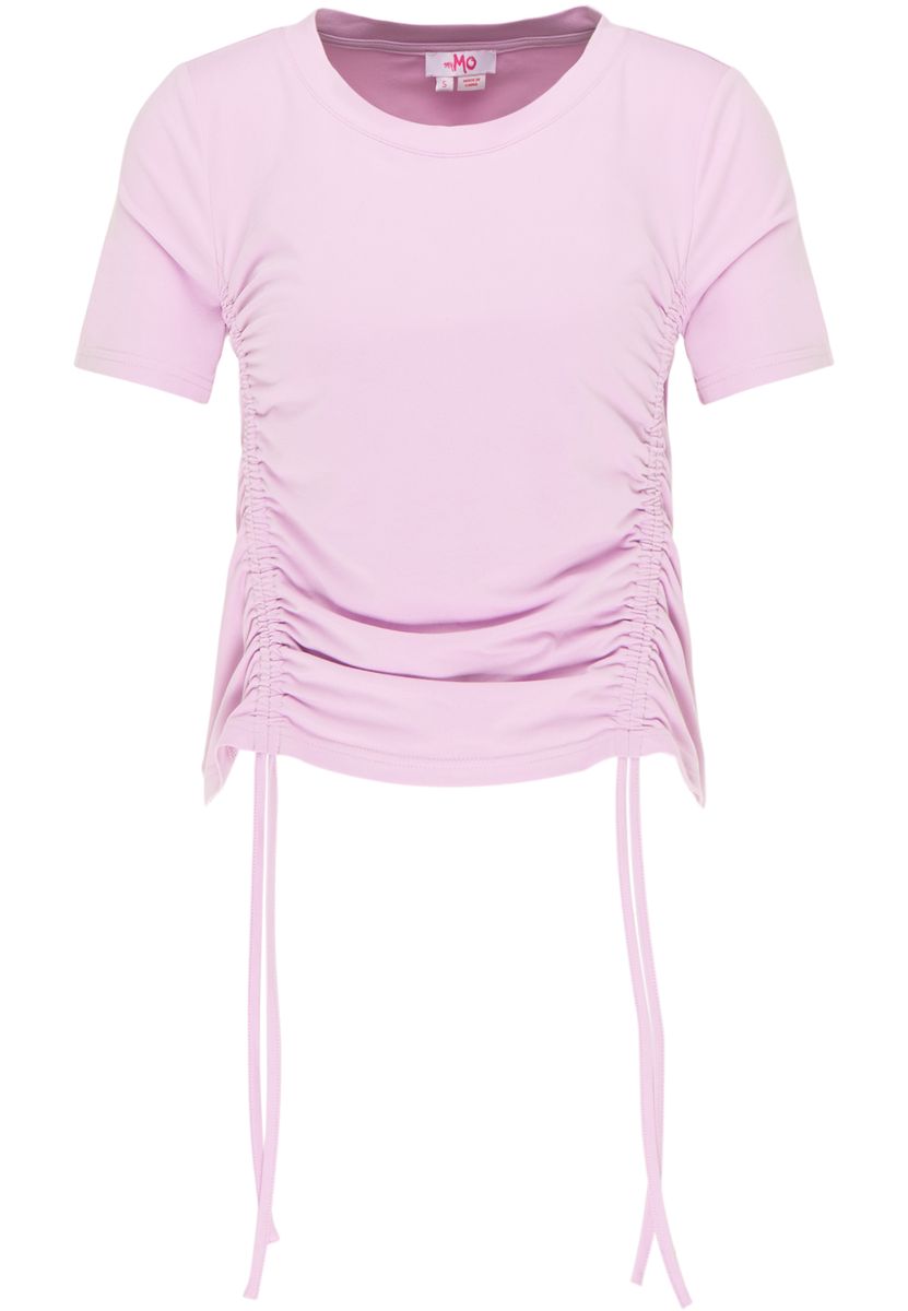 Rippshirt mit seitlichen Raffungen