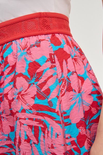 Gestufter Minirock mit Tropen-Print
