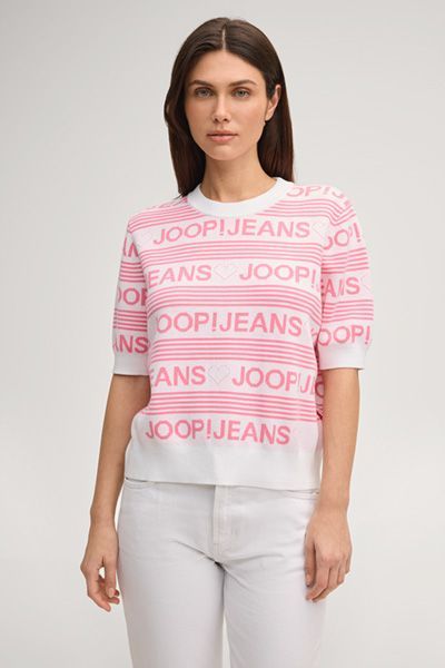 Kurzarm-Strickshirt mit Jacquard-Muster