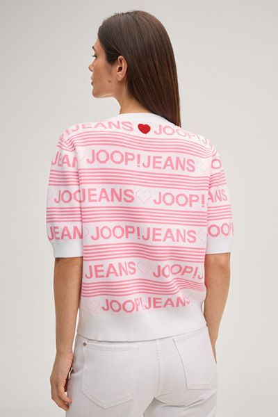 Kurzarm-Strickshirt mit Jacquard-Muster