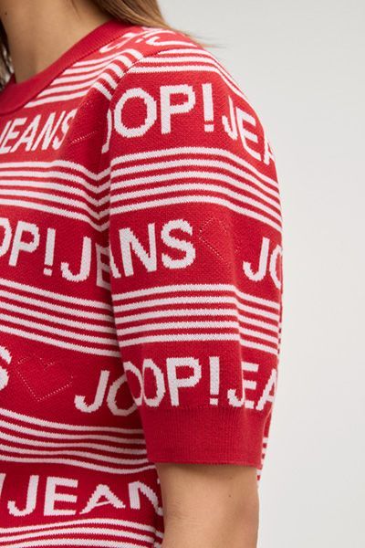 Kurzärmeliges Logo-Jacquard-Stricktop