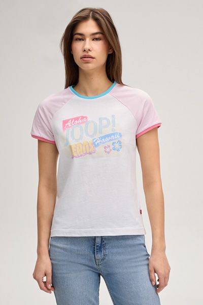 Raglan T-Shirt mit Tropen-Print