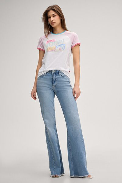 Raglan T-Shirt mit Tropen-Print